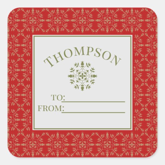 Sticker Carré Simple Elegant Snowflake Classic Holiday à partir  (Devant)