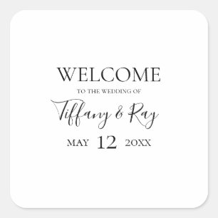 Sticker Carré simple et élégant pour mariage