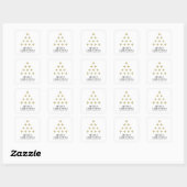 Sticker Carré Simple étoile arbre blanc Joyeux Noël (Feuille)