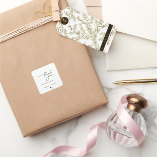 Sticker Carré Simple Faire-Part Mariage Minimaliste