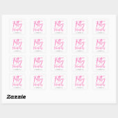 Sticker Carré Simple Fifty and Fabulous Pink 50th Birthday Party (Feuille)