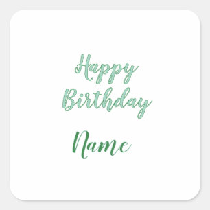 Sticker Carré simple joyeux anniversaire minimal ajoutez votre n