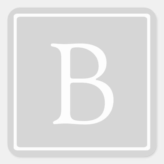 Sticker Carré Simple Light Grey monogram (Devant)