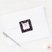Sticker Carré Simple Lilac Polka Pot Merci noir (Enveloppe)