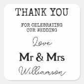 Sticker Carré Simple, M. Et Mme Merci Noir Et Blanc (Devant)