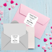 Sticker Carré Simple, M. Et Mme Merci Noir Et Blanc