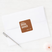 Sticker Carré Simple Mariage Terracotta Typographie Shower (Enveloppe)
