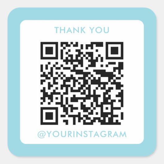 Sticker Carré simple médias sociaux modernes merci code qr (Devant)