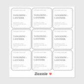 Sticker Carré simple minimaliste à bougie claire (Feuille)