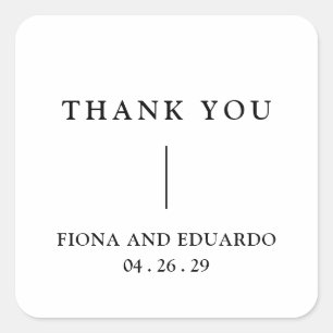 Sticker Carré Simple minimaliste contemporain Mariage moderne