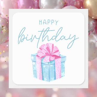 Sticker Carré Simple Modern Classic Colorful Happy Birthday