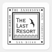 Sticker Carré Simple Modern Graphic Adresse de retour (Devant)