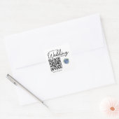 Sticker Carré Simple moderne Blue Hydrangea Mariage QR Code (Enveloppe)