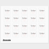 Sticker Carré Simple Moderne Classique Typographie Merci (Feuille)