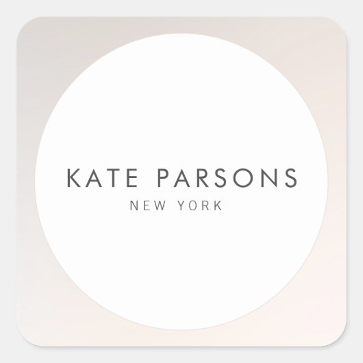 Sticker Carré Simple Moderne Élégant Argent Chaud (Devant)