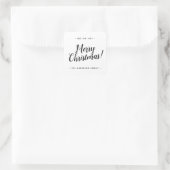Sticker Carré Simple Moderne Joyeux Noël Écriture Rustique (Sac)