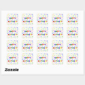 Sticker Carré Simple moderne Pastel Star fête d'anniversaire col (Feuille)