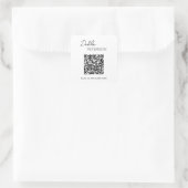 Sticker Carré Simple Noir Blanc Élégant QR Code Entreprise moder (Sac)