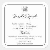 Sticker Carré Simple noir et blanc Ajouter votre logo Script bou (Devant)