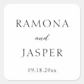 Sticker Carré Simple noir et blanc Gras Mariage moderne (Devant)