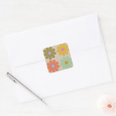 Sticker Carré Simple Pastel Vintage Flower Pattern (Enveloppe)