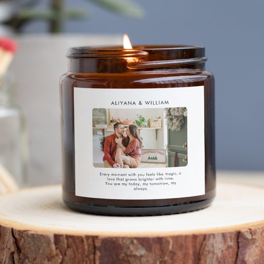 Sticker Carré Simple Photo de couple personnalisé élégant