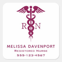 Simple Red Caduceus Infirmière inscrite