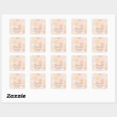 Sticker Carré Simple Retro Chic Daisy Boho Girl Baby shower (Feuille)