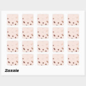 Sticker Carré Simple Rose Gold Confetti Dot Rose Générique (Feuille)