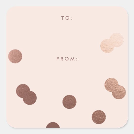 Sticker Carré Simple Rose Gold Confetti Dot Rose Générique (Devant)