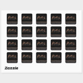 Sticker Carré Simple Rose Gold Lash Salon Logo Noir (Feuille)