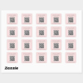 Sticker Carré Simple Rose Professional QR Code Moderne (Feuille)