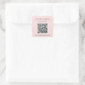 Sticker Carré Simple Rose Professional QR Code Moderne (Sac)