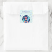 Sticker Carré Simple Santé Mentale | progrès et non perfection (Sac)
