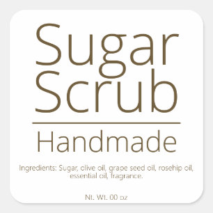 Sticker Carré Simple Sophistiqué Sugar Scrub Business Hobby