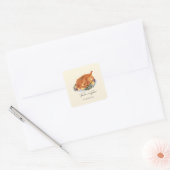 Sticker Carré Simple Thanksgiving Turquie Diner Invitation (Enveloppe)