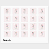 Sticker Carré Simplement Joyeux Noël Rose Coloré (Feuille)