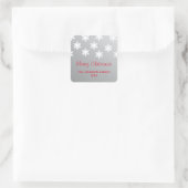 Sticker Carré Simples Faux Silver White Snowflakes Xmas (Sac)