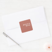 Sticker Carré Simples Vibes Rétro Vieux Rose Enveloppe Mariage (Enveloppe)