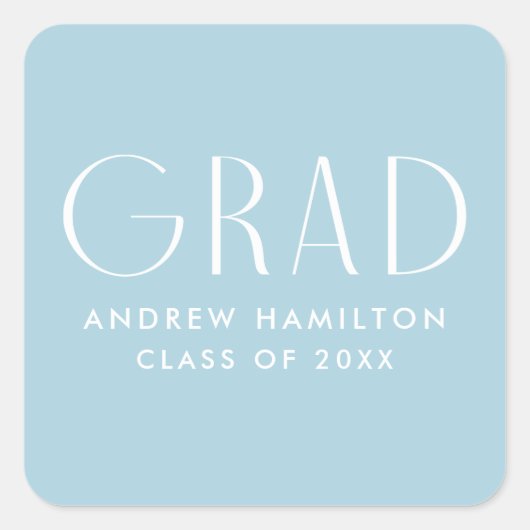 Sticker Carré Simplicité moderne Sky Blue Graduation (Devant)