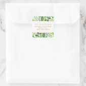 Sticker Carré Simply Chic Greenery & Gold Adresse de retour (Sac)