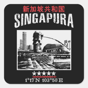 Sticker Carré Singapour