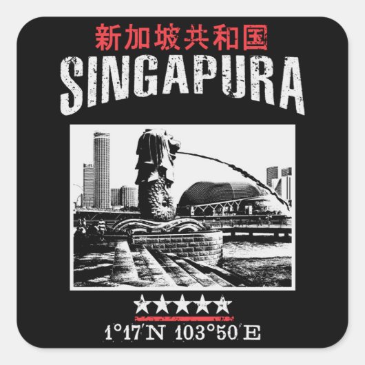 Sticker Carré Singapour (Devant)