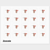 Sticker Carré Singe aux fléchettes avec Dart (Feuille)