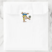 Sticker Carré Singe aux sports avec volleyball (Sac)