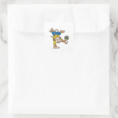 Sticker Carré Singe aux sports avec volleyball (Sac)