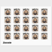 Sticker Carré Singe câlin (Feuille)