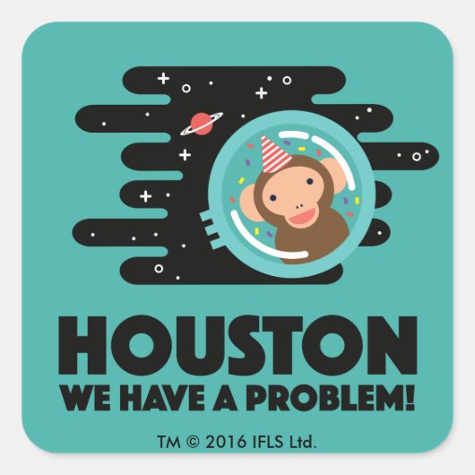 Sticker Carré Singe de l'espace (Devant)