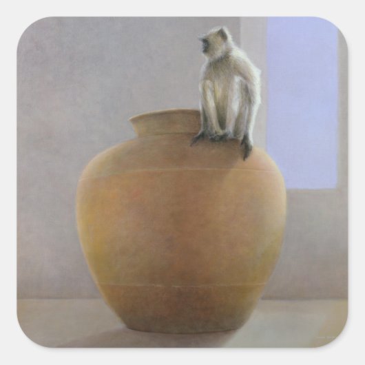 Sticker Carré Singe du temple (Devant)