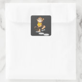 Sticker Carré singe heureux (Sac)